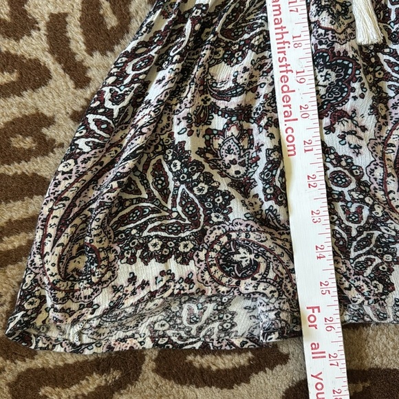 AEO Boho Deep V Neck Boho Peasant Top Blouse Womens XL Viscose Velvet seams - Picture 11 of 12